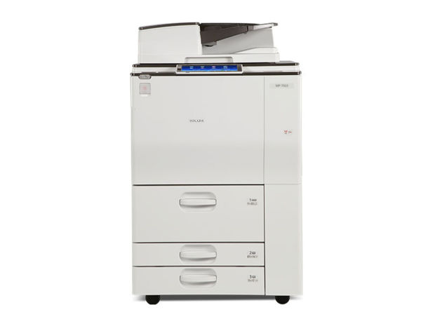 Ricoh Aficio MP 7503 A3/A4 Mono BW Impresora multifuncion laser Reacondicionada, 75 ppm, impresion, copia, escaneo, duplex automatico, red, 1200 x 1200 DPI, 2 bandejas, bandeja tandem de alta capacidad (LIGERO USO)